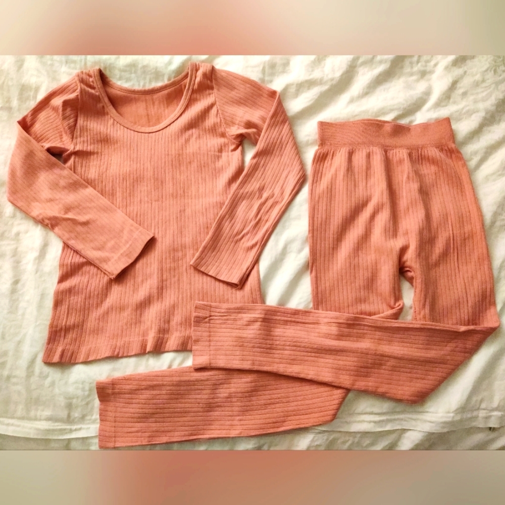Ribbed Pink Lounge Set